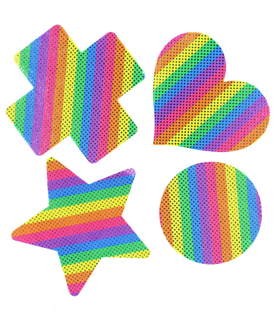 10 Pairs disposable rainbow striped polka dot nipple patch