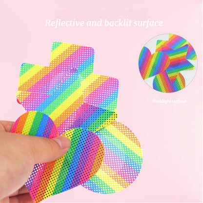 10 Pairs disposable rainbow striped polka dot nipple patch